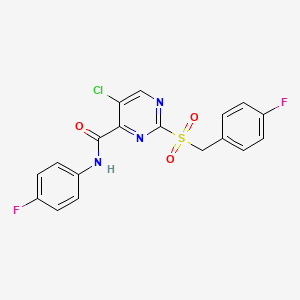 5-chloro-2-[(4-fluorobenzyl)sulfonyl]-N-(4-fluorophenyl)pyrimidine-4-carboxamide