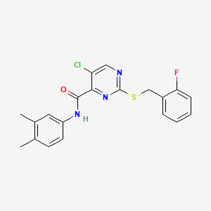 5-chloro-N-(3,4-dimethylphenyl)-2-[(2-fluorobenzyl)sulfanyl]pyrimidine-4-carboxamide