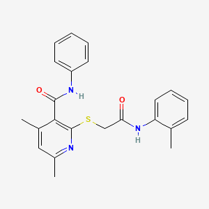 4,6-dimethyl-2-({2-[(2-methylphenyl)amino]-2-oxoethyl}sulfanyl)-N-phenylpyridine-3-carboxamide