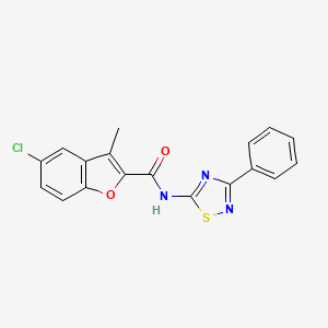 molecular formula C18H12ClN3O2S B11372805 5-chloro-3-methyl-N-(3-phenyl-1,2,4-thiadiazol-5-yl)-1-benzofuran-2-carboxamide 