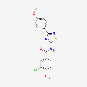 molecular formula C17H14ClN3O3S B11372808 3-chloro-4-methoxy-N-[3-(4-methoxyphenyl)-1,2,4-thiadiazol-5-yl]benzamide 