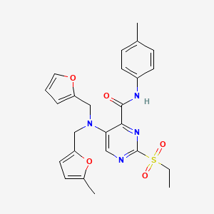 2-(ethylsulfonyl)-5-{(furan-2-ylmethyl)[(5-methylfuran-2-yl)methyl]amino}-N-(4-methylphenyl)pyrimidine-4-carboxamide