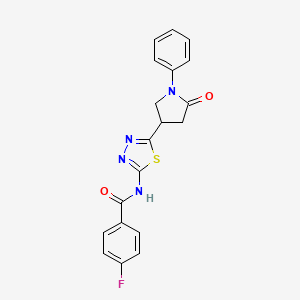 4-fluoro-N-[5-(5-oxo-1-phenylpyrrolidin-3-yl)-1,3,4-thiadiazol-2-yl]benzamide