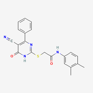 2-[(5-Cyano-6-oxo-4-phenyl-1,6-dihydropyrimidin-2-YL)sulfanyl]-N-(3,4-dimethylphenyl)acetamide