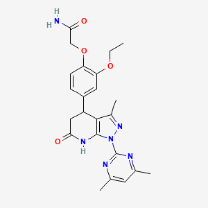 molecular formula C23H26N6O4 B11372841 2-{4-[1-(4,6-dimethylpyrimidin-2-yl)-6-hydroxy-3-methyl-4,5-dihydro-1H-pyrazolo[3,4-b]pyridin-4-yl]-2-ethoxyphenoxy}acetamide 