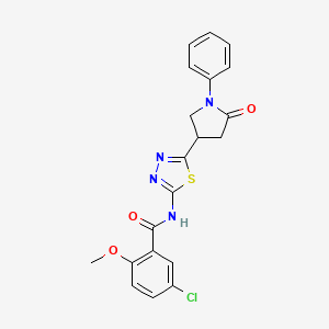 5-chloro-2-methoxy-N-[5-(5-oxo-1-phenylpyrrolidin-3-yl)-1,3,4-thiadiazol-2-yl]benzamide