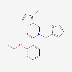 molecular formula C20H21NO3S B11372885 2-ethoxy-N-(furan-2-ylmethyl)-N-[(3-methylthiophen-2-yl)methyl]benzamide 