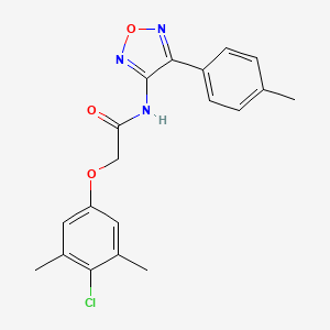 molecular formula C19H18ClN3O3 B11372897 2-(4-chloro-3,5-dimethylphenoxy)-N-[4-(4-methylphenyl)-1,2,5-oxadiazol-3-yl]acetamide 