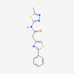 molecular formula C14H12N4OS2 B11372904 N-(5-methyl-1,3,4-thiadiazol-2-yl)-2-(2-phenyl-1,3-thiazol-4-yl)acetamide 