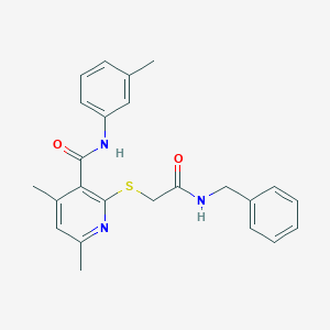 molecular formula C24H25N3O2S B11372913 2-{[2-(benzylamino)-2-oxoethyl]sulfanyl}-4,6-dimethyl-N-(3-methylphenyl)pyridine-3-carboxamide 