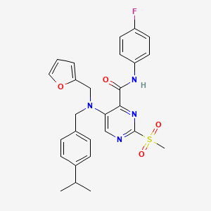 N-(4-fluorophenyl)-5-{(furan-2-ylmethyl)[4-(propan-2-yl)benzyl]amino}-2-(methylsulfonyl)pyrimidine-4-carboxamide