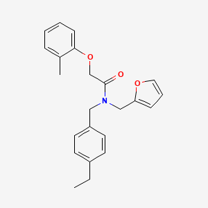 molecular formula C23H25NO3 B11372954 N-(4-ethylbenzyl)-N-(furan-2-ylmethyl)-2-(2-methylphenoxy)acetamide 