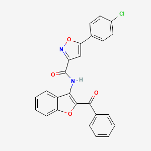 5-(4-chlorophenyl)-N-[2-(phenylcarbonyl)-1-benzofuran-3-yl]-1,2-oxazole-3-carboxamide