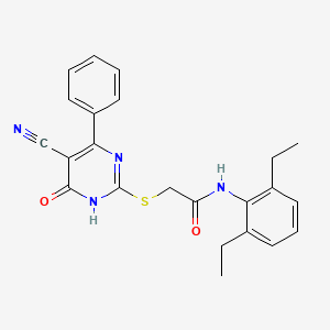 2-[(5-Cyano-6-oxo-4-phenyl-1,6-dihydropyrimidin-2-YL)sulfanyl]-N-(2,6-diethylphenyl)acetamide