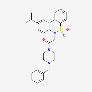 1-(4-Benzyl-1-piperazinyl)-2-(9-isopropyl-5,5-dioxido-6H-dibenzo[C,E][1,2]thiazin-6-YL)ethanone