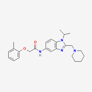 molecular formula C25H32N4O2 B11372978 2-(2-methylphenoxy)-N-[2-(piperidin-1-ylmethyl)-1-(propan-2-yl)-1H-benzimidazol-5-yl]acetamide 