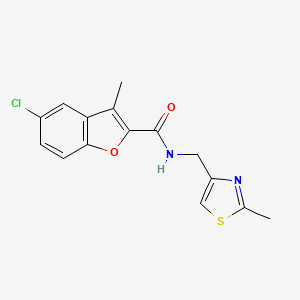 5-chloro-3-methyl-N-[(2-methyl-1,3-thiazol-4-yl)methyl]-1-benzofuran-2-carboxamide