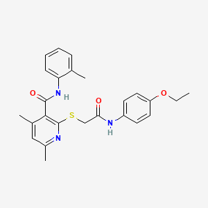 2-({2-[(4-ethoxyphenyl)amino]-2-oxoethyl}sulfanyl)-4,6-dimethyl-N-(2-methylphenyl)pyridine-3-carboxamide