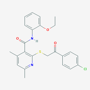 2-{[2-(4-chlorophenyl)-2-oxoethyl]sulfanyl}-N-(2-ethoxyphenyl)-4,6-dimethylpyridine-3-carboxamide