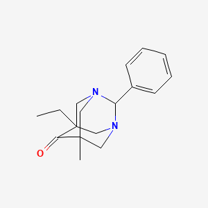 molecular formula C17H22N2O B11373042 5-Ethyl-7-methyl-2-phenyl-1,3-diazatricyclo[3.3.1.1~3,7~]decan-6-one 