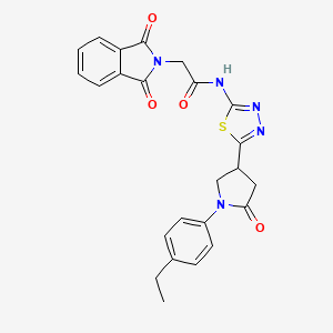 2-(1,3-dioxo-1,3-dihydro-2H-isoindol-2-yl)-N-{5-[1-(4-ethylphenyl)-5-oxopyrrolidin-3-yl]-1,3,4-thiadiazol-2-yl}acetamide