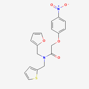 N-(furan-2-ylmethyl)-2-(4-nitrophenoxy)-N-(thiophen-2-ylmethyl)acetamide