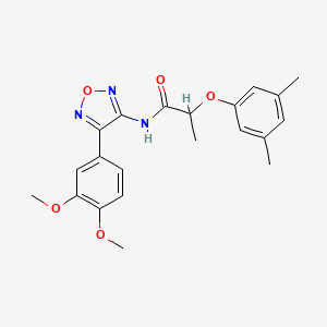 molecular formula C21H23N3O5 B11373076 N-[4-(3,4-dimethoxyphenyl)-1,2,5-oxadiazol-3-yl]-2-(3,5-dimethylphenoxy)propanamide 