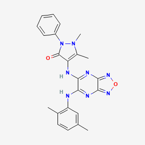 4-({6-[(2,5-dimethylphenyl)amino][1,2,5]oxadiazolo[3,4-b]pyrazin-5-yl}amino)-1,5-dimethyl-2-phenyl-1,2-dihydro-3H-pyrazol-3-one