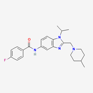 4-fluoro-N-{2-[(4-methylpiperidin-1-yl)methyl]-1-(propan-2-yl)-1H-benzimidazol-5-yl}benzamide