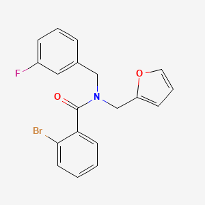 molecular formula C19H15BrFNO2 B11373114 2-bromo-N-[(3-fluorophenyl)methyl]-N-[(furan-2-yl)methyl]benzamide 