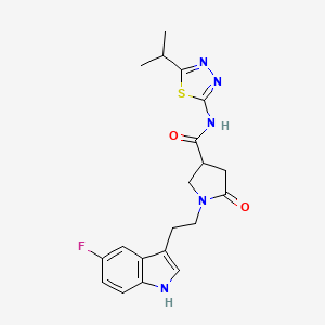 1-[2-(5-fluoro-1H-indol-3-yl)ethyl]-5-oxo-N-[5-(propan-2-yl)-1,3,4-thiadiazol-2-yl]pyrrolidine-3-carboxamide