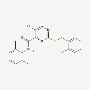 5-chloro-N-(2,6-dimethylphenyl)-2-[(2-methylbenzyl)sulfanyl]pyrimidine-4-carboxamide