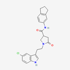 1-[2-(5-chloro-1H-indol-3-yl)ethyl]-N-(2,3-dihydro-1H-inden-5-yl)-5-oxopyrrolidine-3-carboxamide