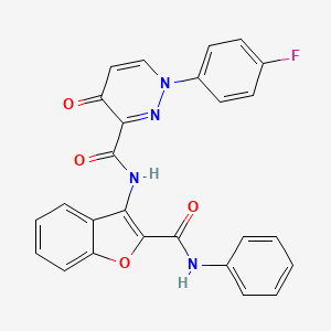 molecular formula C26H17FN4O4 B11373165 1-(4-fluorophenyl)-4-oxo-N-[2-(phenylcarbamoyl)-1-benzofuran-3-yl]-1,4-dihydropyridazine-3-carboxamide 