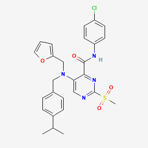 N-(4-chlorophenyl)-5-{(furan-2-ylmethyl)[4-(propan-2-yl)benzyl]amino}-2-(methylsulfonyl)pyrimidine-4-carboxamide