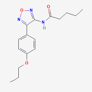 molecular formula C16H21N3O3 B11373197 N-[4-(4-propoxyphenyl)-1,2,5-oxadiazol-3-yl]pentanamide 