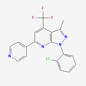 molecular formula C19H12ClF3N4 B11373203 1-(2-chlorophenyl)-3-methyl-6-(pyridin-4-yl)-4-(trifluoromethyl)-1H-pyrazolo[3,4-b]pyridine 