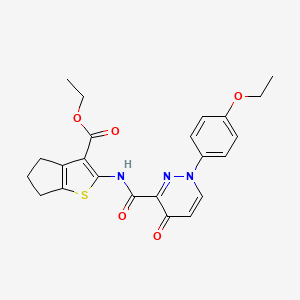 molecular formula C23H23N3O5S B11373253 ethyl 2-({[1-(4-ethoxyphenyl)-4-oxo-1,4-dihydropyridazin-3-yl]carbonyl}amino)-5,6-dihydro-4H-cyclopenta[b]thiophene-3-carboxylate 