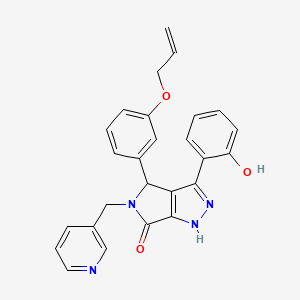 molecular formula C26H22N4O3 B11373259 3-(2-hydroxyphenyl)-4-[3-(prop-2-en-1-yloxy)phenyl]-5-(pyridin-3-ylmethyl)-4,5-dihydropyrrolo[3,4-c]pyrazol-6(1H)-one 