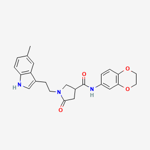 N-(2,3-dihydro-1,4-benzodioxin-6-yl)-1-[2-(5-methyl-1H-indol-3-yl)ethyl]-5-oxopyrrolidine-3-carboxamide