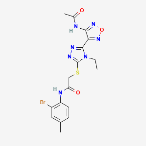 2-({5-[4-(acetylamino)-1,2,5-oxadiazol-3-yl]-4-ethyl-4H-1,2,4-triazol-3-yl}sulfanyl)-N-(2-bromo-4-methylphenyl)acetamide