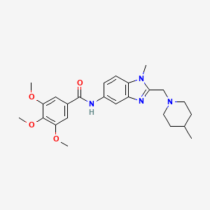 3,4,5-trimethoxy-N-{1-methyl-2-[(4-methylpiperidin-1-yl)methyl]-1H-benzimidazol-5-yl}benzamide