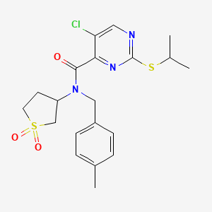 5-chloro-N-(1,1-dioxidotetrahydrothiophen-3-yl)-N-(4-methylbenzyl)-2-(propan-2-ylsulfanyl)pyrimidine-4-carboxamide