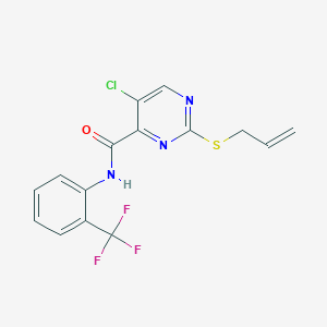 molecular formula C15H11ClF3N3OS B11373300 5-chloro-2-(prop-2-en-1-ylsulfanyl)-N-[2-(trifluoromethyl)phenyl]pyrimidine-4-carboxamide 