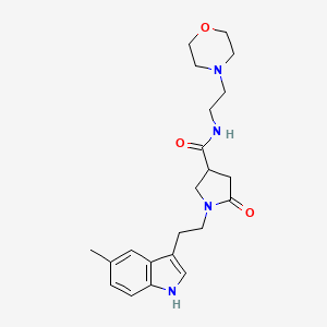 1-[2-(5-methyl-1H-indol-3-yl)ethyl]-N-[2-(morpholin-4-yl)ethyl]-5-oxopyrrolidine-3-carboxamide