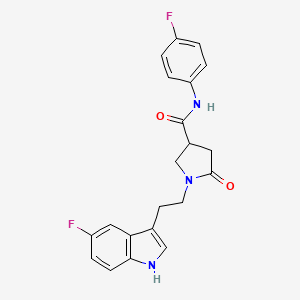 1-[2-(5-fluoro-1H-indol-3-yl)ethyl]-N-(4-fluorophenyl)-5-oxopyrrolidine-3-carboxamide