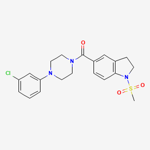 molecular formula C20H22ClN3O3S B11373368 [4-(3-chlorophenyl)piperazin-1-yl][1-(methylsulfonyl)-2,3-dihydro-1H-indol-5-yl]methanone 