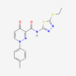 molecular formula C16H15N5O2S2 B11373382 N-[5-(ethylsulfanyl)-1,3,4-thiadiazol-2-yl]-1-(4-methylphenyl)-4-oxo-1,4-dihydropyridazine-3-carboxamide 