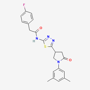 N-{5-[1-(3,5-dimethylphenyl)-5-oxopyrrolidin-3-yl]-1,3,4-thiadiazol-2-yl}-2-(4-fluorophenyl)acetamide