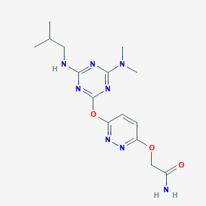 2-[(6-{[4-(Dimethylamino)-6-[(2-methylpropyl)amino]-1,3,5-triazin-2-YL]oxy}pyridazin-3-YL)oxy]acetamide